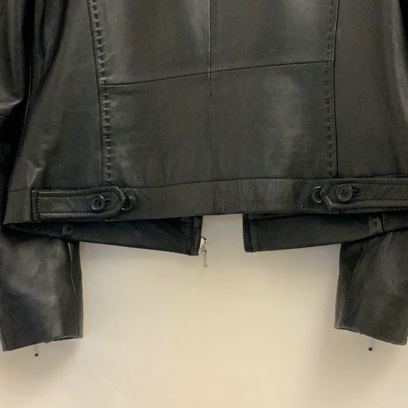Provence d’amour Moto Leather Biker Jacket with Silver Zippers & Top-stitching - Picture 8 of 14